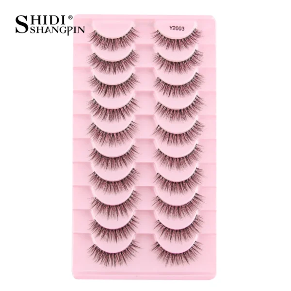 SHIDISHANGPIN 5/10Pairs False Lashes Cat Eye Eyelashes Eyelash Extension 3D Mink Half Lashes Natural Makeup faux Cils maquiagem - Image 22