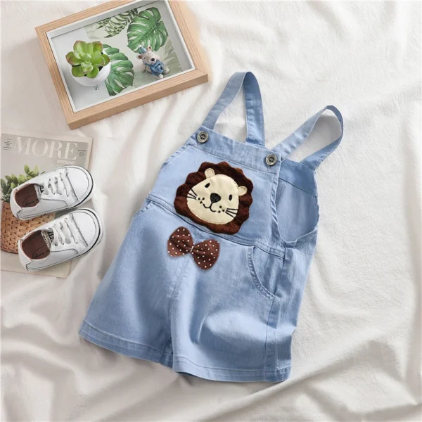 IENENS Baby Rompers Newborn Playsuits Boy Girl Overalls Dress Infant Summer Shorts Cotton Wash Blue Dungarees Toddler Jumpsuit - Image 9
