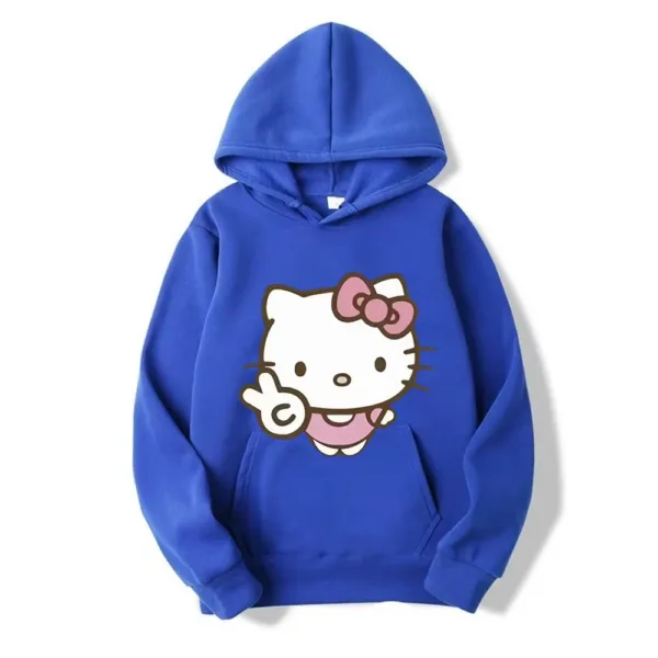2024 New Hello Kitty Cartoon Family Women Hoodie Cartoon Anime Men Pullover 2024 New Spring Autumn Couple Sweatshirt Clothes Top - Image 4