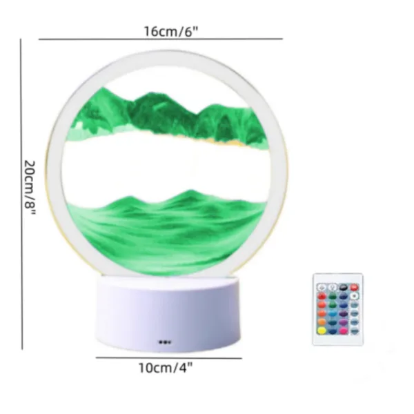 Color LED Flowing Sand Painting Table Lamp 3D Moving Sand Art Picture Round Glass Hourglass Night Light Bedside Lamp Home Decor - Image 13