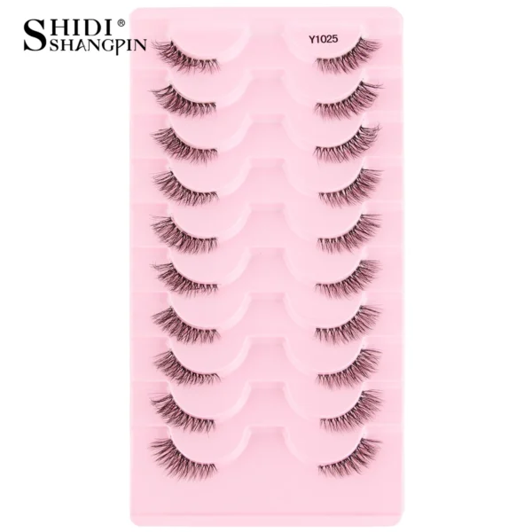 SHIDISHANGPIN 5/10Pairs False Lashes Cat Eye Eyelashes Eyelash Extension 3D Mink Half Lashes Natural Makeup faux Cils maquiagem - Image 41