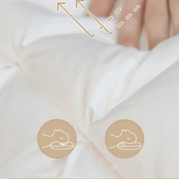Liv-Esthete Top Grade Winter 100% Goose Down Pillow Sleep Gift Down-proof Queen King 100% Cotton Neck Protection Bed Pillow - Image 2