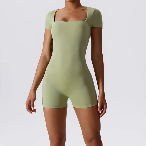 Summer Yoga Suit Women's Short One Piece Sports Suit Short Sleeve Gym Clothes Push Up Training Fitness Yoga Bodysuit Sportswear - Image 10