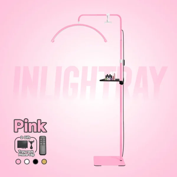 Custom OEM logo half moon eyelash extension lamp eyelash beauty nail floor lamp - Image 11