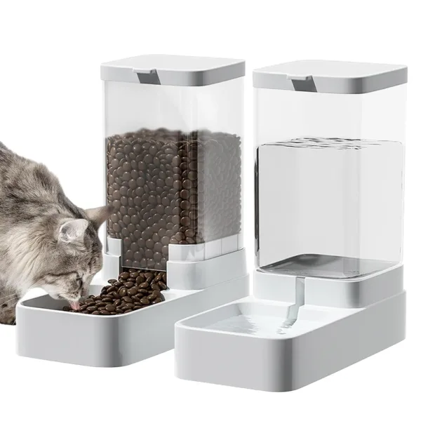 Dog Feeder Cat Water Dispenser Automatic Cat Feeder and Cat Water Dispenser Gravity Cat Feeder Food Storage Dispenser Container - Image 6