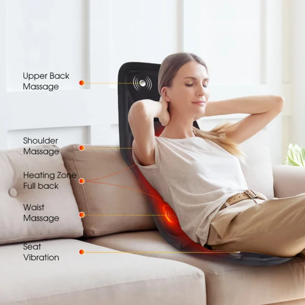 Electric Vibrating Car Massager 10 Head Full Body Massage Chair Mat Portable Massage Cushion Home Infrared Heating Back Vibrator - Image 2