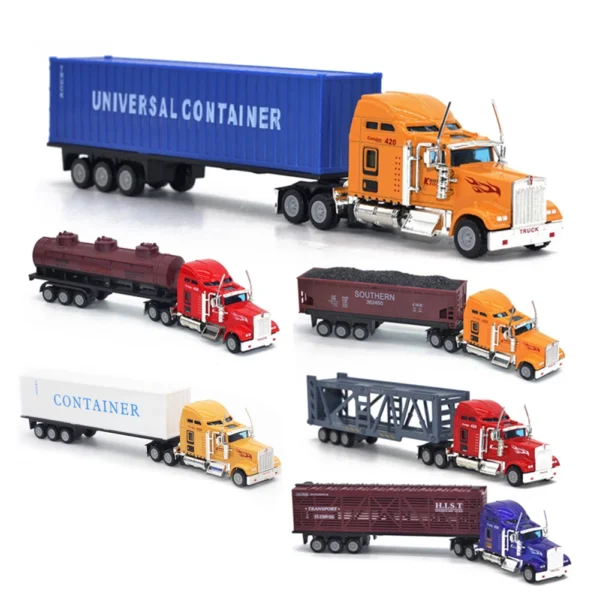 Alloy Car Carrier Truck Model Boy Christmas Toys Assembled Model Building Kits Tool 1/65 Scale Diecast Simulation Car Toys - Image 2