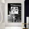 Black and White Nude Art,Woman Holding Newspaper Posters and Prints Vintage Wall Art Pictures for Bedroom Living Room Home Decor - Image 2
