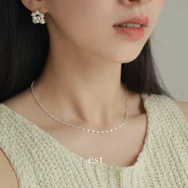 Sterling Silver Wave Necklace