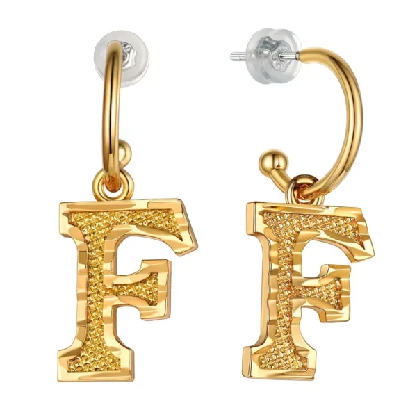 Vintage Gold Alphabet Earrings - Image 23