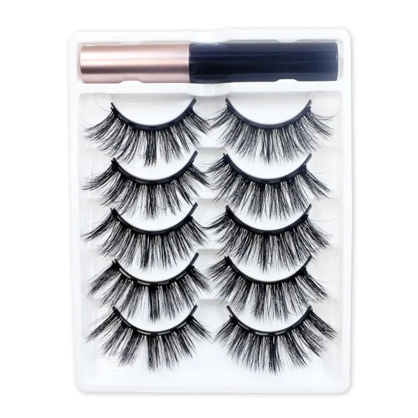 REDSIREN 5Pairs Magnetic Eyelashes With Eyeliner Reusable Thick Natural Eye Lashes New 5Piece Magnet False Eyelashes - Image 11