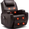 Recliner Chair, Rocking with Massage and Heat, 360° Swivel for Adults, Rocker Manual Remote - Image 5