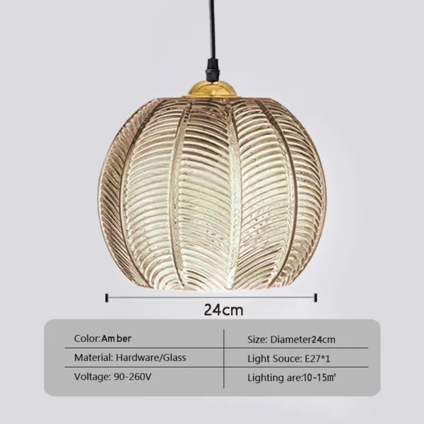 Nordic Glass Pendant Light Green Leaf Pattern Lighting For Living Room Dining Room Hotel Study Bedroom Indoor Decorative Fixture - Image 12