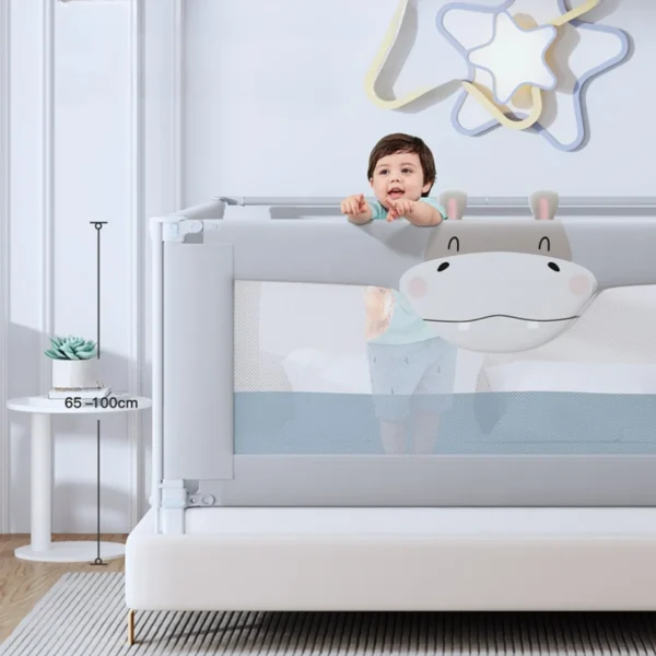 Baby anti-fall bed fence baby guardrail Bedside anti-fall baffle Children's bed three side guardrails without drilling - Image 2