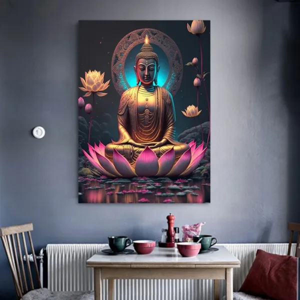 Classic Retro Sitting Lotus Buddha Posters and Prints Abstract Wall Art Picture Canvas Painting for Room Home Decoration - Image 5