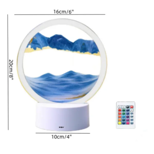 Color LED Flowing Sand Painting Table Lamp 3D Moving Sand Art Picture Round Glass Hourglass Night Light Bedside Lamp Home Decor - Image 9