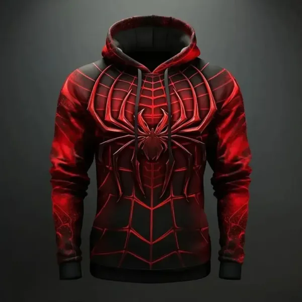 2024 Retro men's sweatshirt 3D spider print casual hoodie spring oversized clothing Harajuku super Dalian hoodie jumper - Image 2