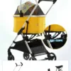 Detachable Pet Stroller Aluminium Alloy Dog Trolley for Corgi Teddy Cat Cart Load Bearing 15kg Dog Strollers for Small Dogs
