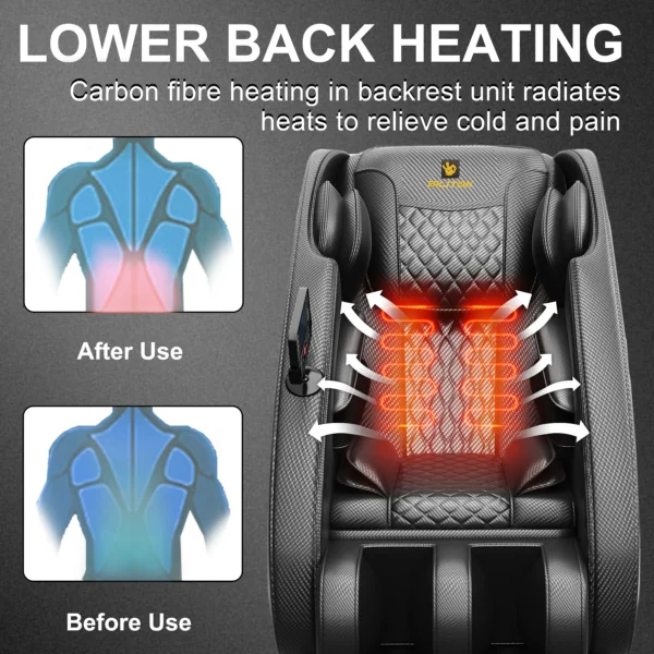 Zero Gravity Recliner Massage Chair with Full Body Heat, Bluetooth Speakers, Airbags, and Foot Roller - Image 2