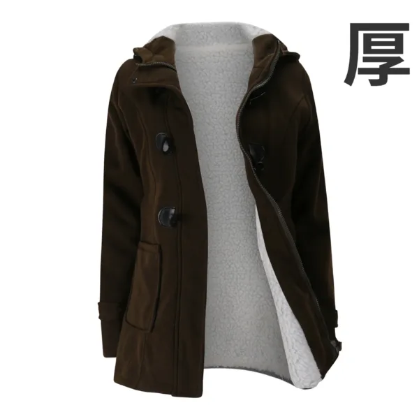 Fashion Autumn Winter Hoodies Women Thick Coat Sweatshirt Women Clothes Casual Hooded Zipper Button Hoodie Streetwear Outerwear - Image 7