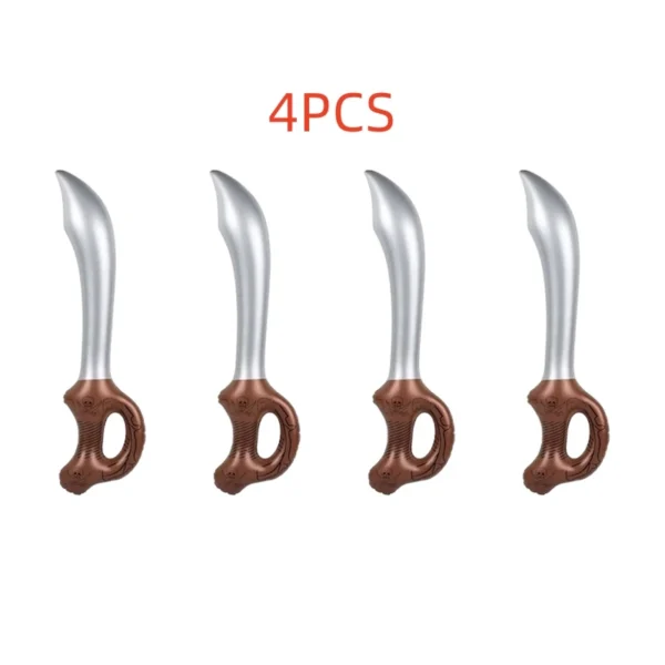 Funny Inflatable Pirate Swords, Halloween Birthday Toy Sword, Inflated Simulation Knife for Swimming Pool, Cosplay Stage Prop