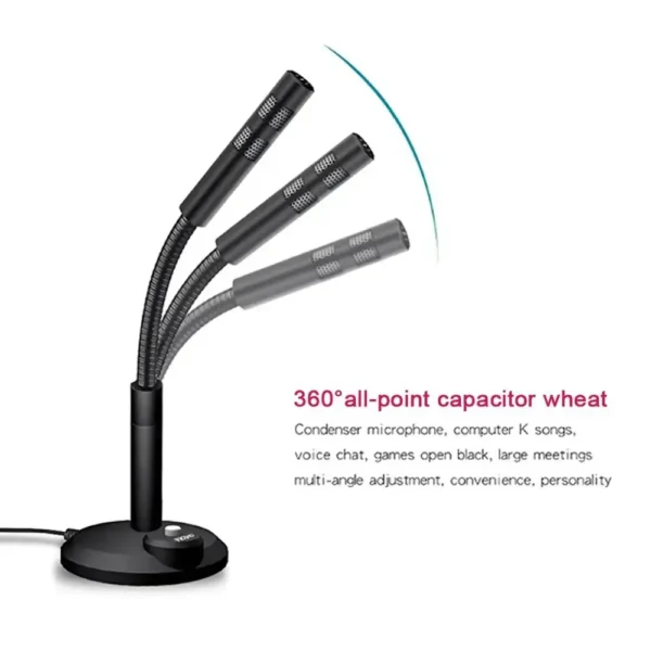 USB Desktop Microphone 3.5mm Omnidirectional PC Laptop Computer Mic for Computer Gaming Recording Chatting Singing Meeting - Image 6