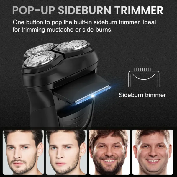 2 in 1 Men's Electric Shaver For Men Shaving Machine Beard Trimmer 3D Floating Blade Washable USB Recharge Hair Cutting Machine - Image 5