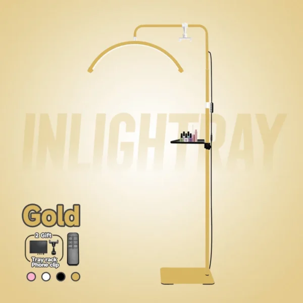 Custom OEM logo half moon eyelash extension lamp eyelash beauty nail floor lamp - Image 6
