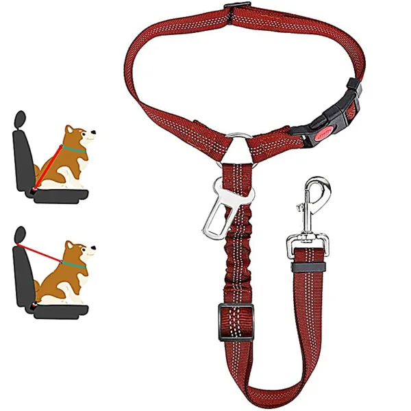 New Solid Two-in-one Dog Harness Leash Pet Car Seat Belt BackSeat Safety Belt Adjustable for Kitten Dogs Collar Pet Accessories - Image 8