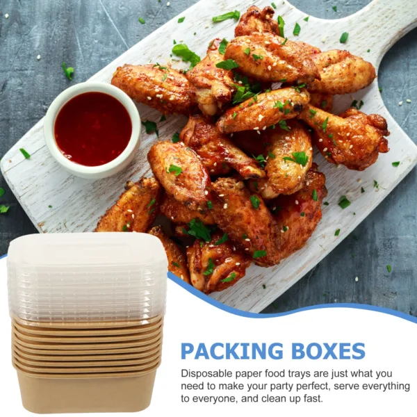10 Sets Packed Lunch Box Takeout Containers Paper Bowls Pragmatic Food Frying Boxes Fruit Holding Fried Chicken Hot Dog Packing - Image 5