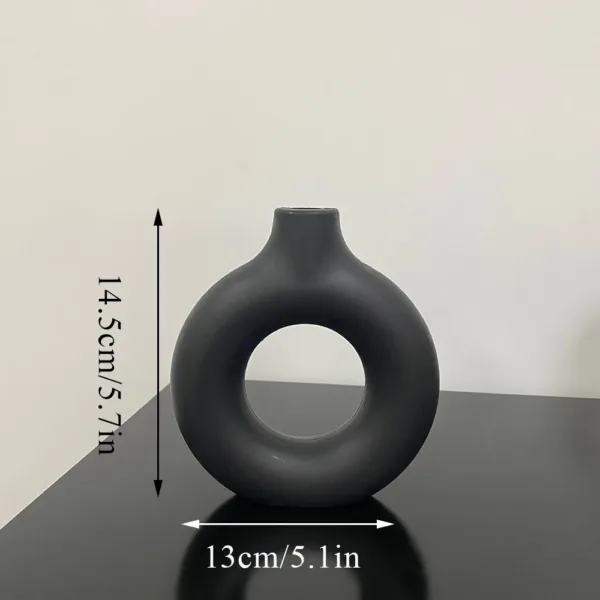 Plastic Circle Vase Donut Shape Living Room Decoration Dry Flower Vase Nordic Style Home Decor Furnishings Vase Room Decor - Image 14