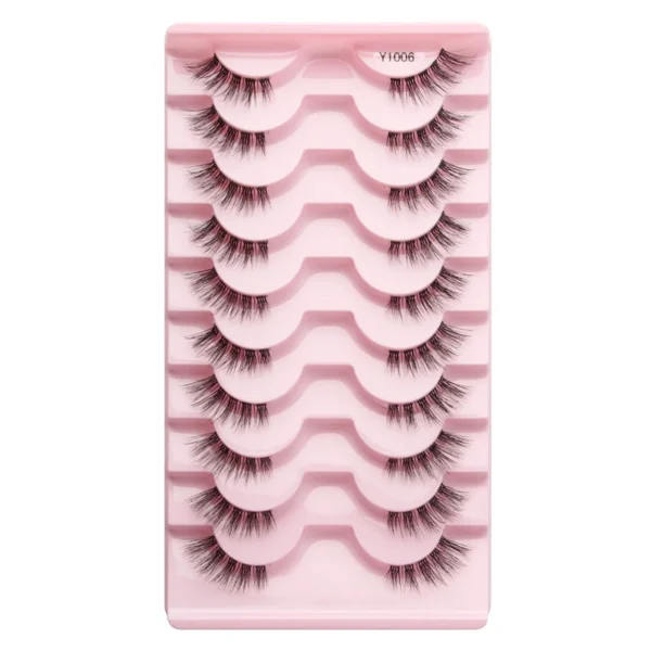 SHIDISHANGPIN 5/10Pairs False Lashes Cat Eye Eyelashes Eyelash Extension 3D Mink Half Lashes Natural Makeup faux Cils maquiagem - Image 37