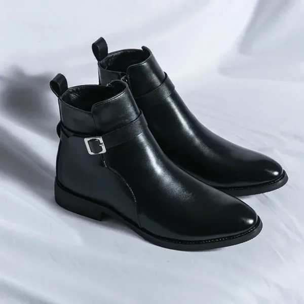 Luxury brand leather shoes men's boots formal leather oxford shoes dress boots chelsea business ankle boots men 38-47 - Image 3