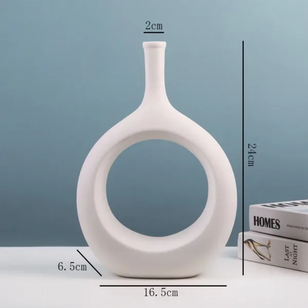 Ceramic Hollow Vase Nordic Flower Pot Modern Art Planter Pots Office Living Room Desktop Interior Home Decoration Accessories - Image 6