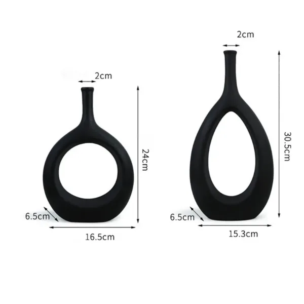 Ceramic Hollow Vase Nordic Flower Pot Modern Art Planter Pots Office Living Room Desktop Interior Home Decoration Accessories - Image 5