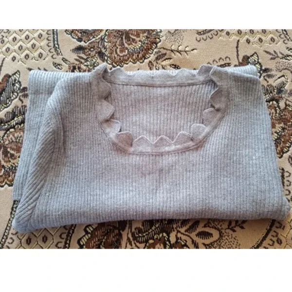 Casual Solid Sweater Women Knitted Slim White Pullover Long Sleeve Tops 2024 Autumn Winter Butterfly Neck Jumper Female 7167 50 - Image 3