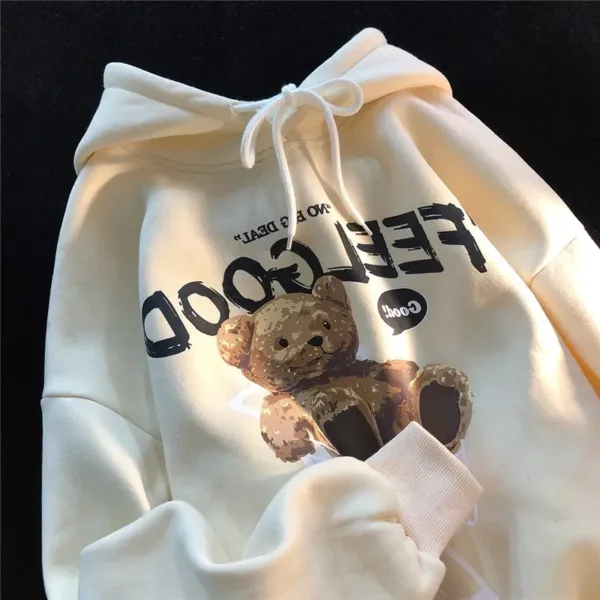 Brown Bear Men & Women Casual Oversize Hoodies Long Sleeve Pullovers Thicken Couple Hoodie Hooded Sweater Velvet Couple Clothes - Image 2