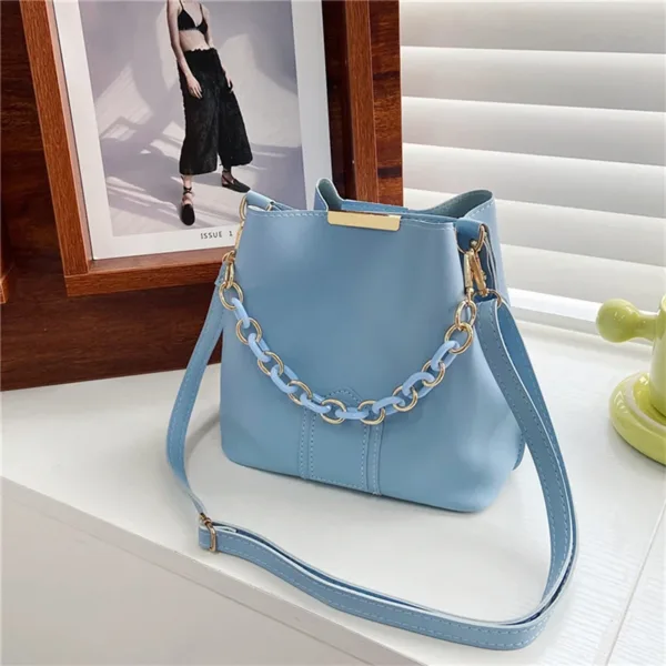 Chain Leather Shoulder Bag - Image 6