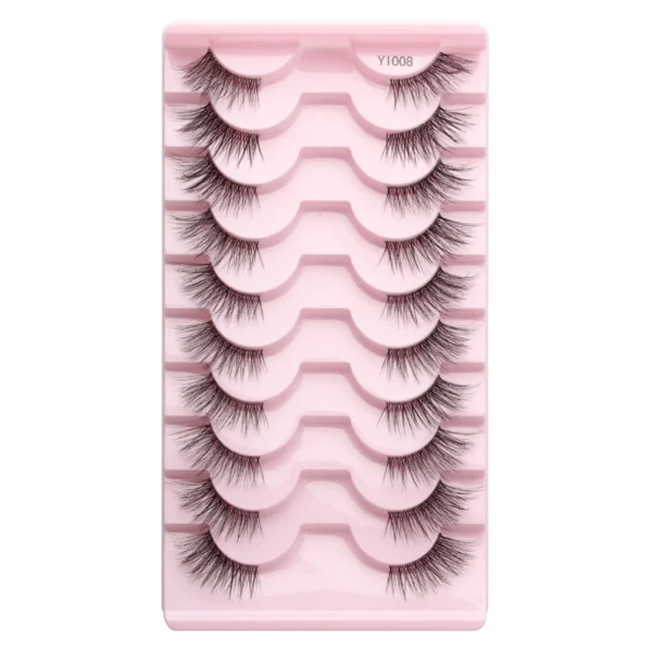 SHIDISHANGPIN 5/10Pairs False Lashes Cat Eye Eyelashes Eyelash Extension 3D Mink Half Lashes Natural Makeup faux Cils maquiagem - Image 3