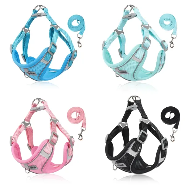 Dog Harness Leash Set for Small Medium Dog Cat Chest Strap Reflective Dog Clothes Vest Set Chihuahua Outdoor Walking Pet Supplie - Image 5