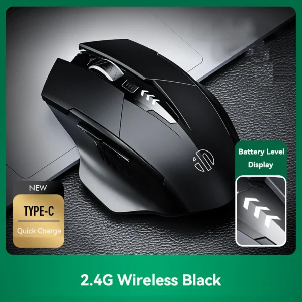 Bluetooth Rechargeable Wireless Mouse 2.4G PM6 Wireless Mouse Office Mute Support PC Laptop Tablet Gamer Mouse For Computer - Image 6