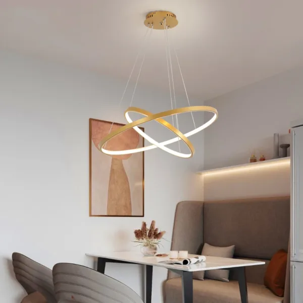 Modern led dining room chandeliers simple ring chandelier living bedroom Lights home indoor lighting decorative Pendant Lamps - Image 4