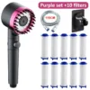 High Pressure Shower Head 4 Modes Adjustable Showerhead With Massage Brush Filters Water Saving Shower Bathroom Accessories - Image 3