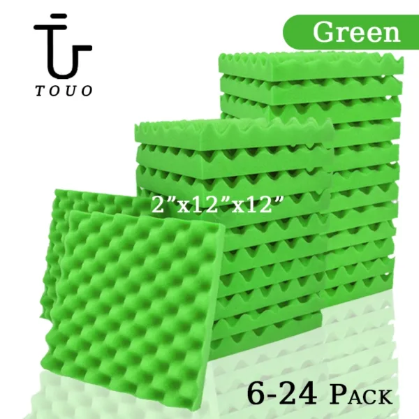 TOUO Egg Trough Acoustic Foam 6/12/24 Pcs Self-Adhesive Studio Wedge Tiles Sound Proofing Padding Wall Sound Proof Foam Panels - Image 12