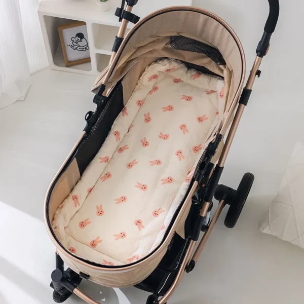 Muslin Baby Stroller Cushion Soft Baby Blanket with Dotted Backing Baby Carriage Pram Cotton-padded Mattress 40*80cm - Image 5