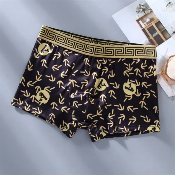 5pcs/lot Black Gold Men Boxers Comfortable Cotton Fashion Underwear - Image 3