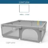 IMBABY Baby Playpens Light Gray Corralito for Baby Playground with Pull Ring Child Safety Barrier Fence Ball Box Game Playpen - Image 15