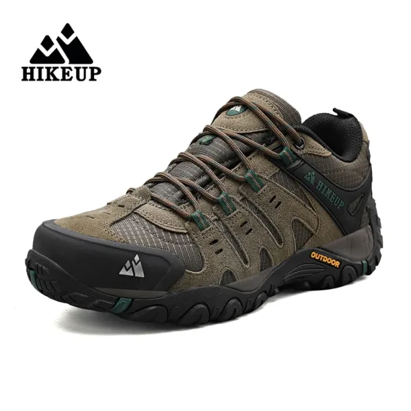 HIKEUP Men's Hiking Shoes Suede Leather Outdoor Shoes Wear-resistant Men Trekking Walking Hunting Tactical Sneakers - Image 4