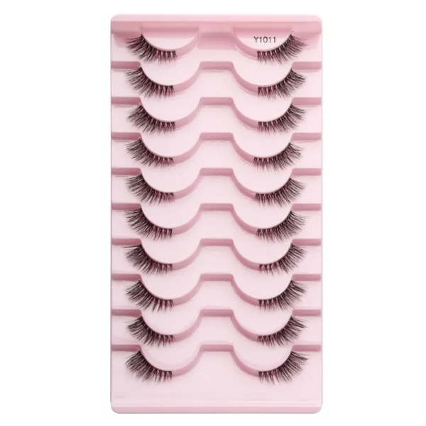 SHIDISHANGPIN 5/10Pairs False Lashes Cat Eye Eyelashes Eyelash Extension 3D Mink Half Lashes Natural Makeup faux Cils maquiagem - Image 39