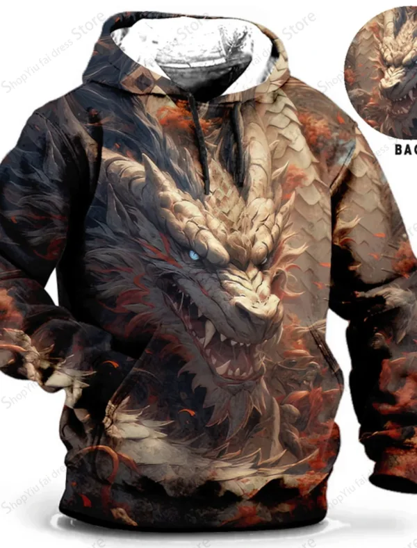 Animal Dragon 3d Print Graphic Hoodies Men Fashion Oversized Hoodies Boy Coat Women Sweats Moletom Mens Clothes Winter Tracksuit - Image 4